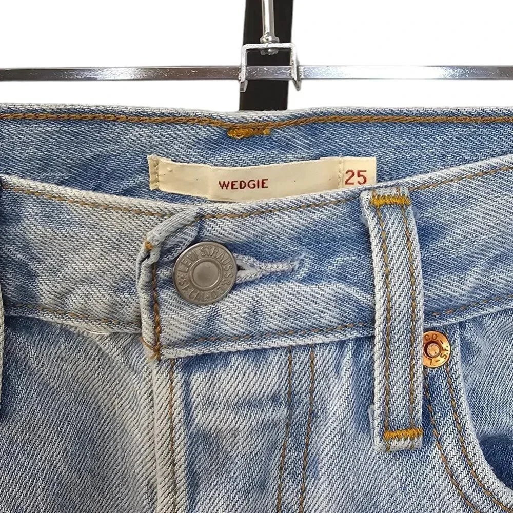 Levi's High Rise Light Blue Distressed Ripped Jeans - Picture 2 of 9